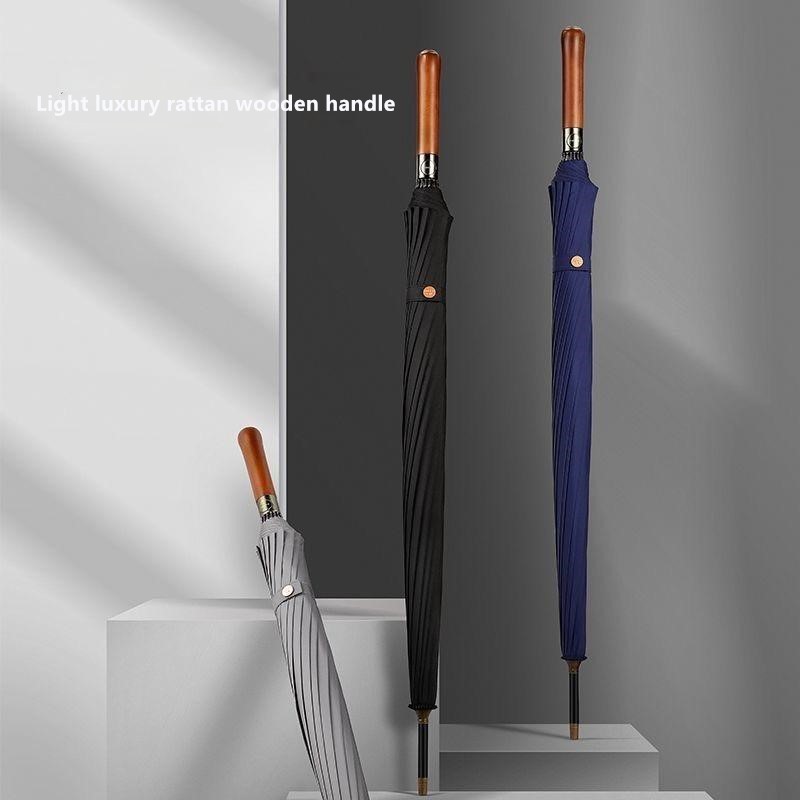 Golf Umbrella Large - Paraguas Automático con Mango de Madera,