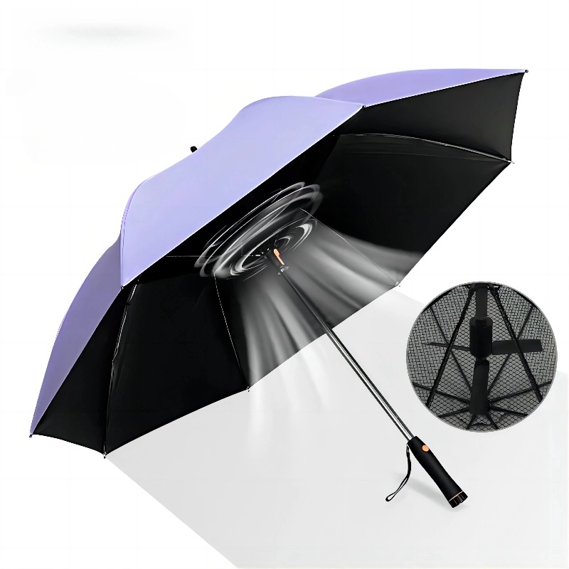 Golf Umbrella Large - Paraguas Reforzado con Mango Largo, Ventilador